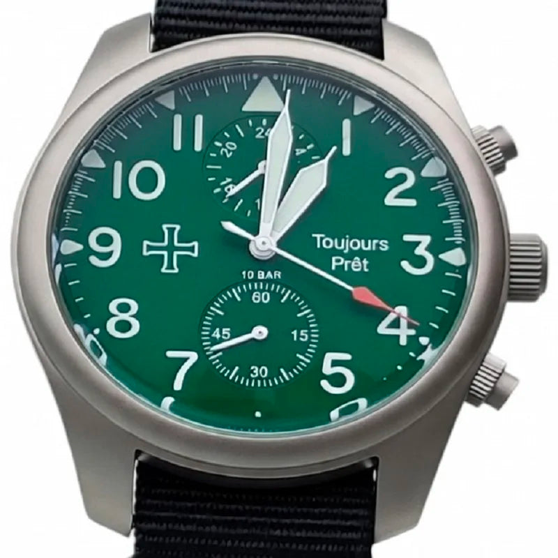 Dual Time GMT Military Field Watch With Durable Nylon Strap