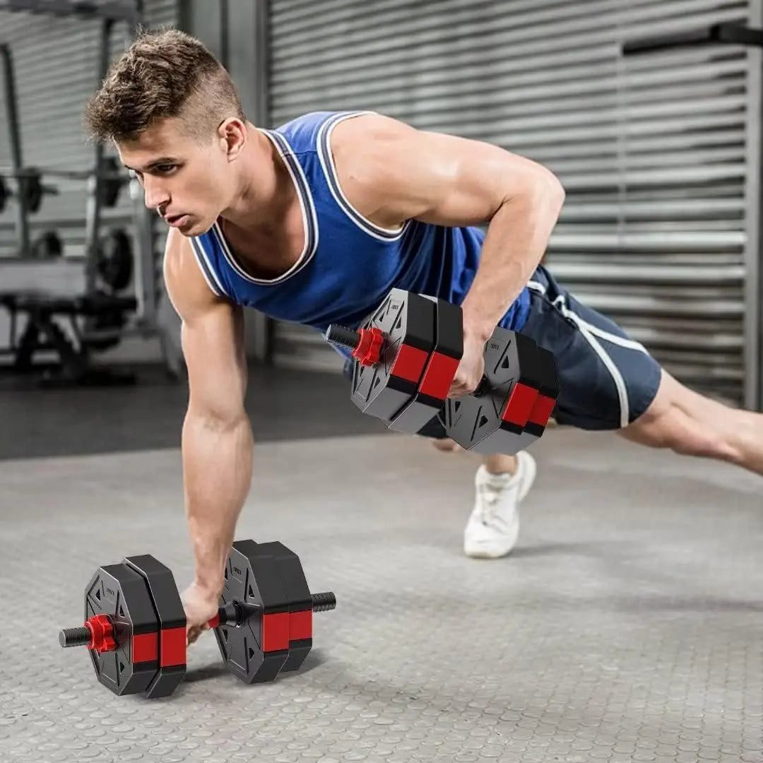 Adjustable Multipurpose Barbell Dumbbell Fitness Weight Set Non Slip Handles