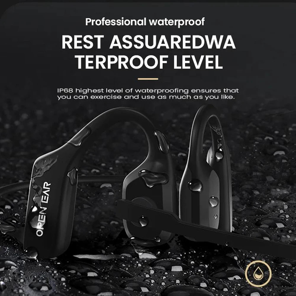 Open Ear Bluetooth Bone Conduction Headset Dual Noise Cancelling Mic