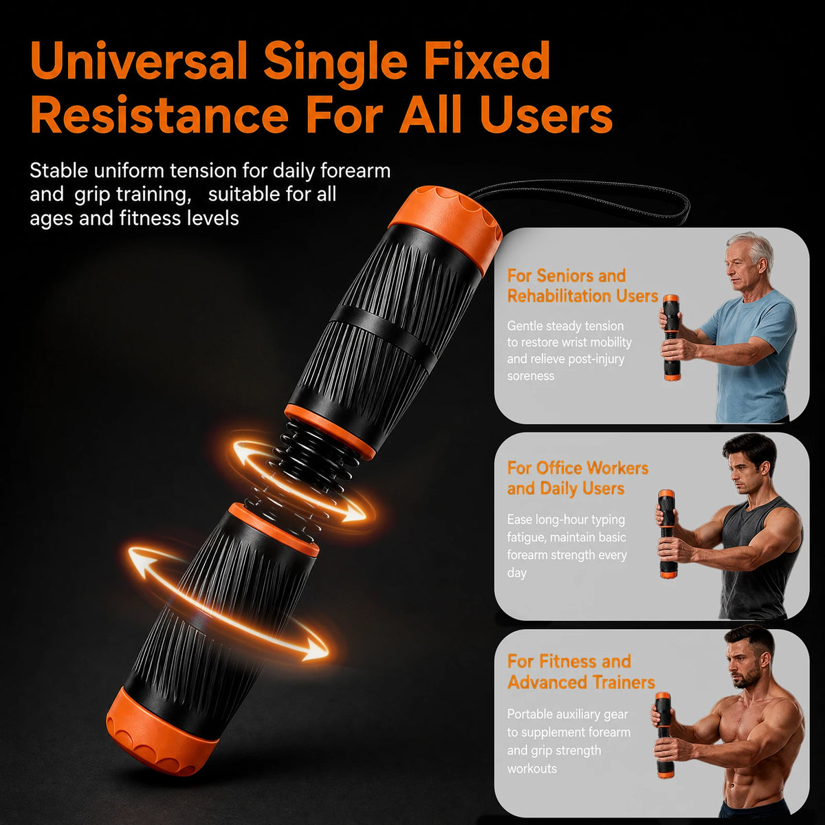 Fixed Resistance Wrist and Forearm Trainer for Strength Training