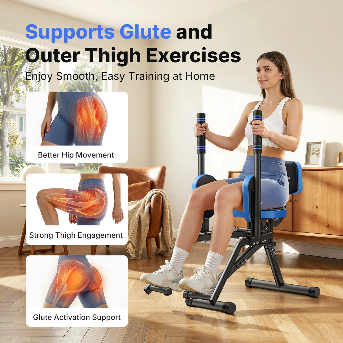 MER Hip Abductor Machine for Glutes and Outer Thighs