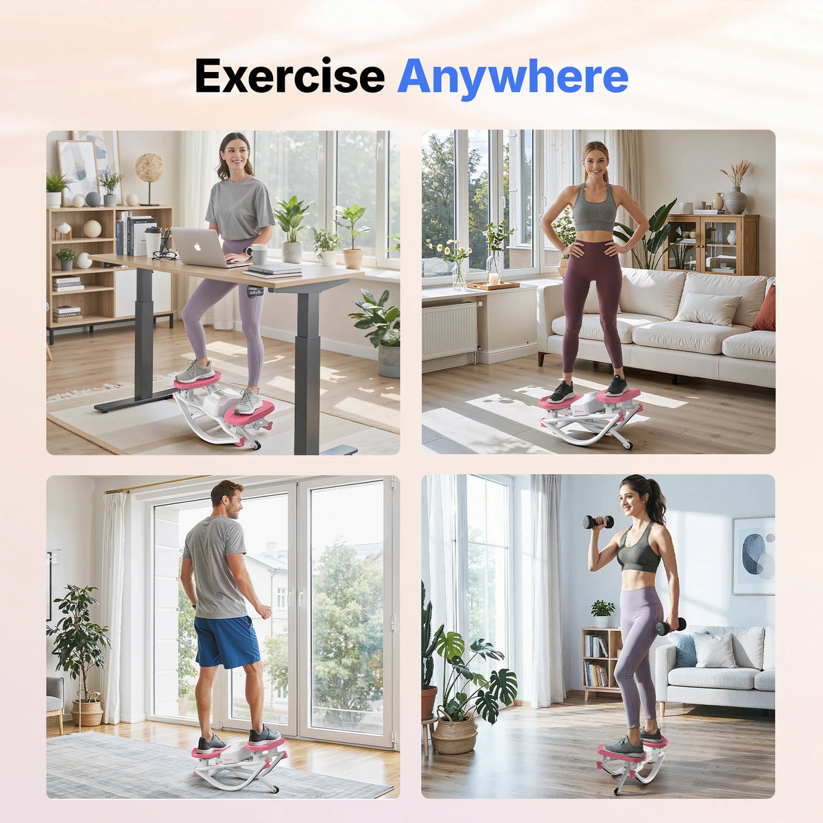MERACH Rocking Stepper With Ab Twist Board Home Workout Machine