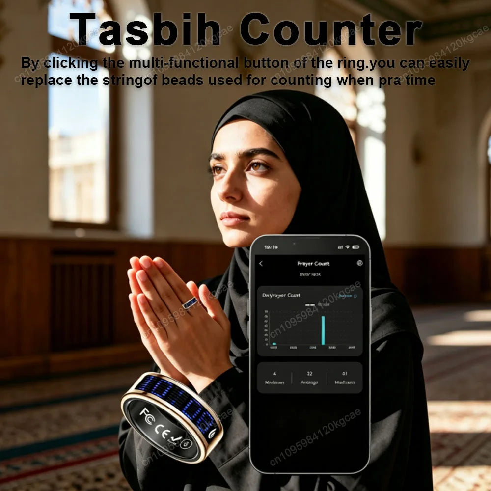 Ola Esporte Smart Ring With Tasbeeh Counter And Health Tracking
