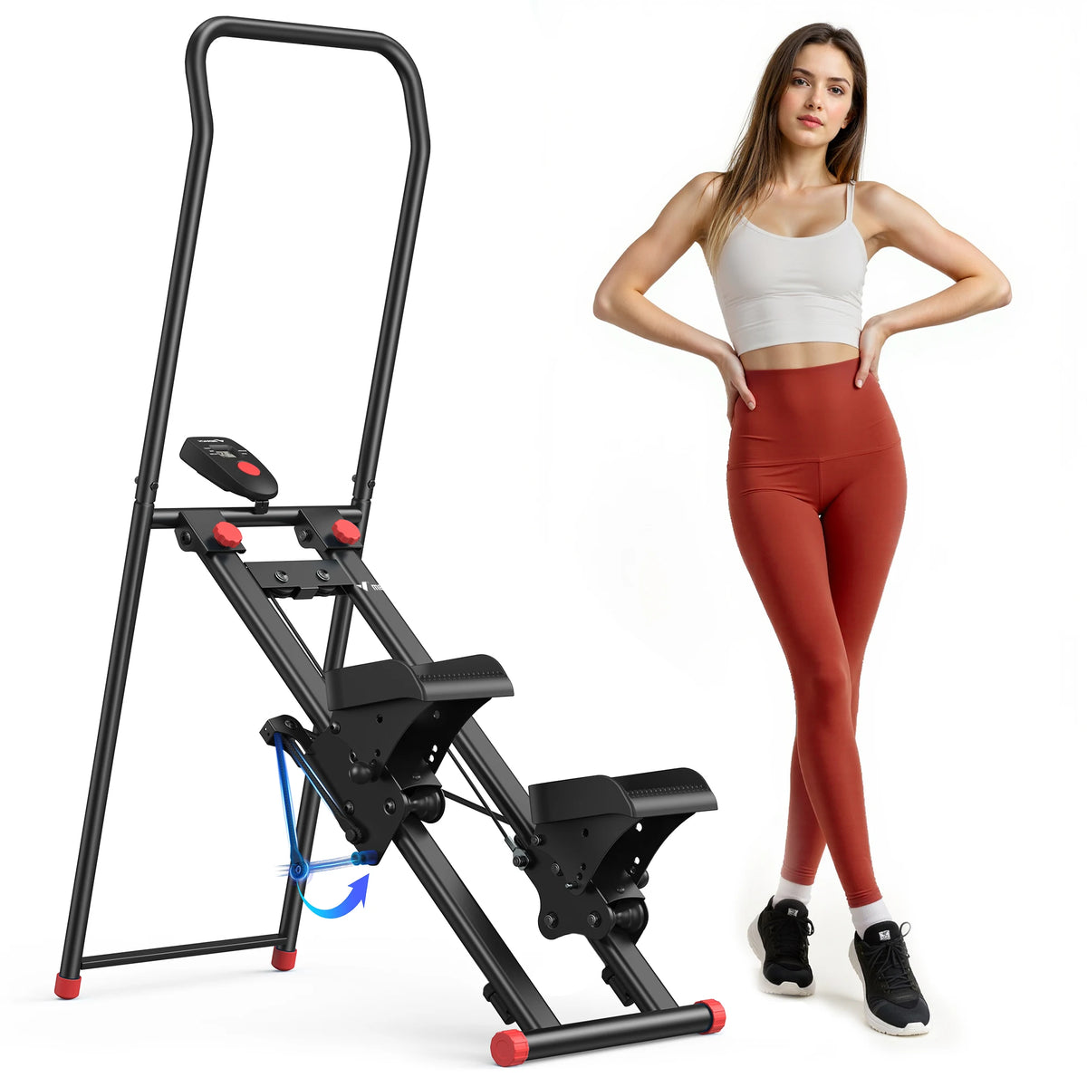 MERACH Adjustable Foldable Stair Stepper With LCD Monitor And Resistance