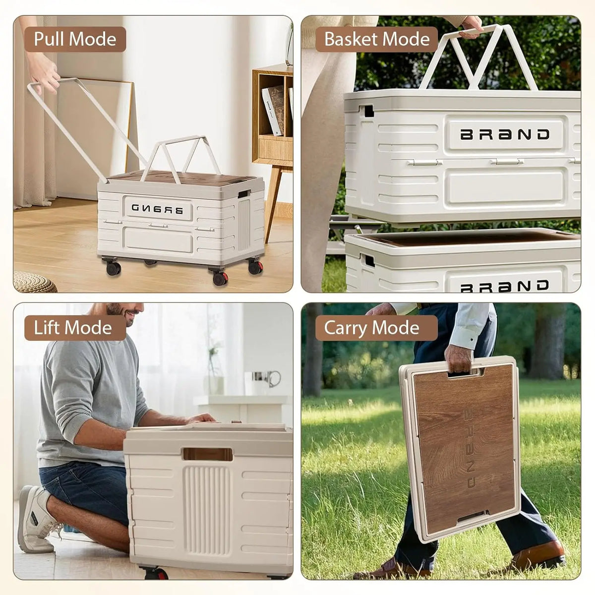 Foldable Rotating Storage Cart With Silent Locking Wheels For Camping