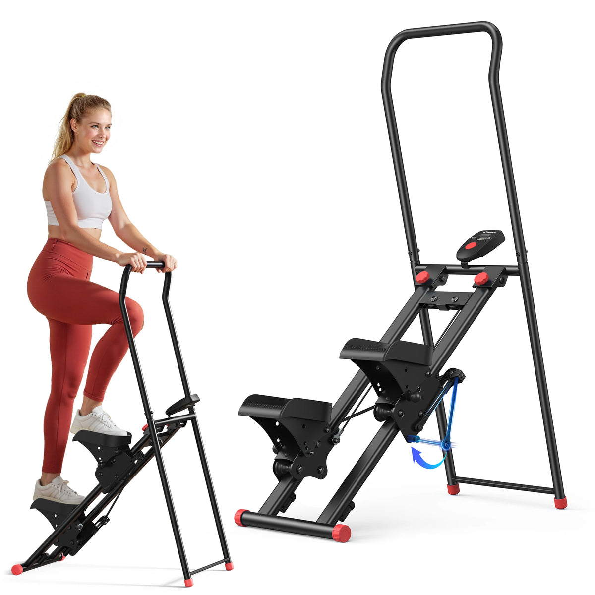MERACH Adjustable Foldable Stair Stepper With LCD Monitor And Resistance