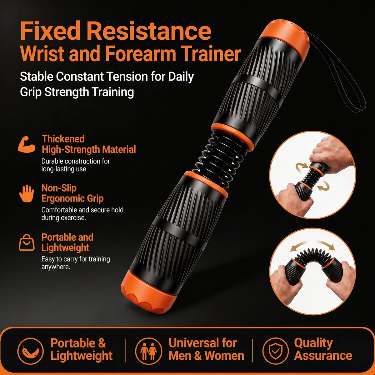 Fixed Resistance Wrist and Forearm Trainer for Strength Training