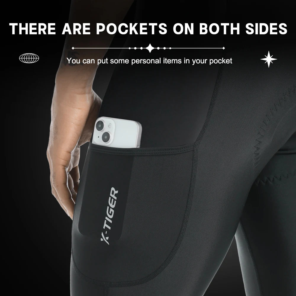 X-TIGER Men's Thermal Cycling Bib Tights With Gel Padding