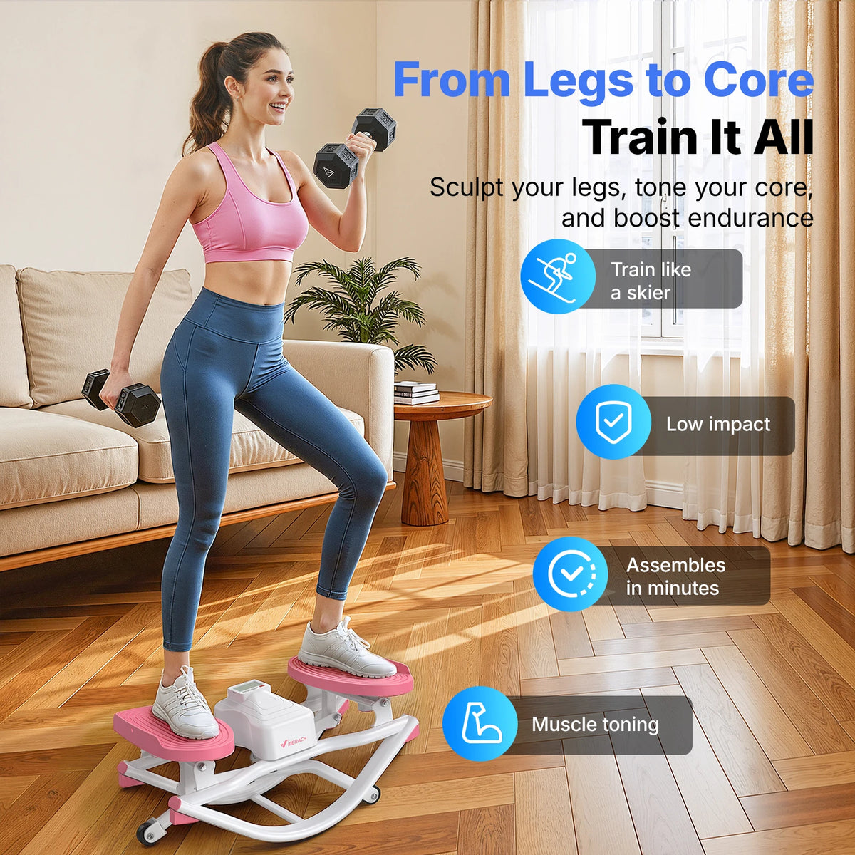 MERACH Rocking Stepper With Ab Twist Board Home Workout Machine