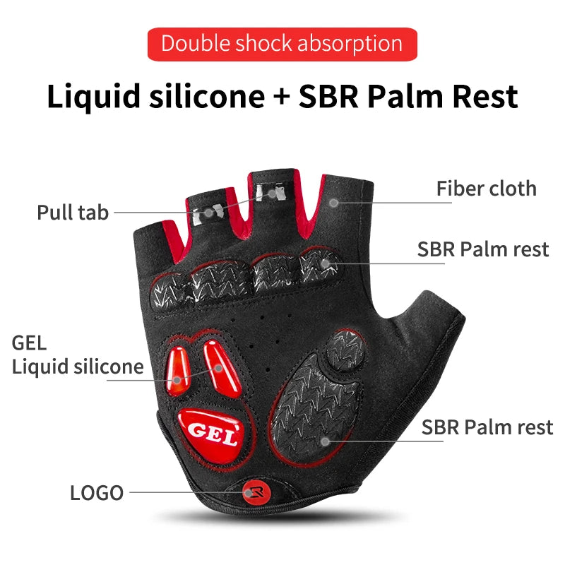 ROCKBROS Half Finger Cycling Gloves With Gel Padding And Grip