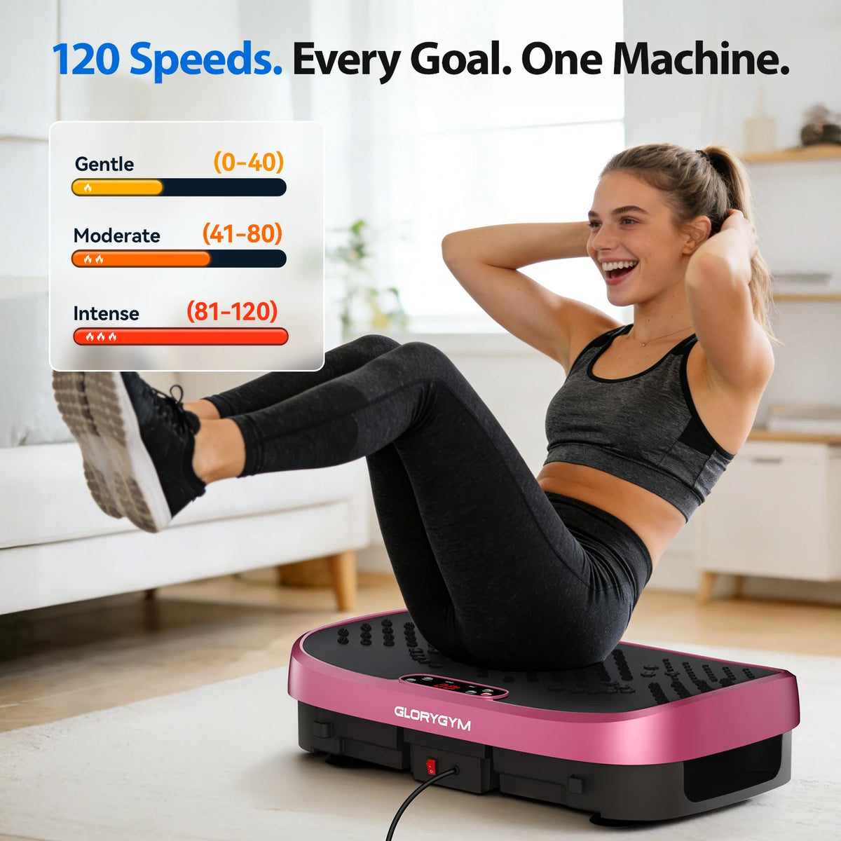 Magnetic Vibration Plate Exercise Machine With LED Display