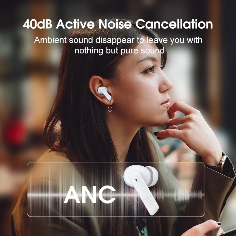 QCY HT05 ANC Wireless Earbuds With Active Noise Cancellation