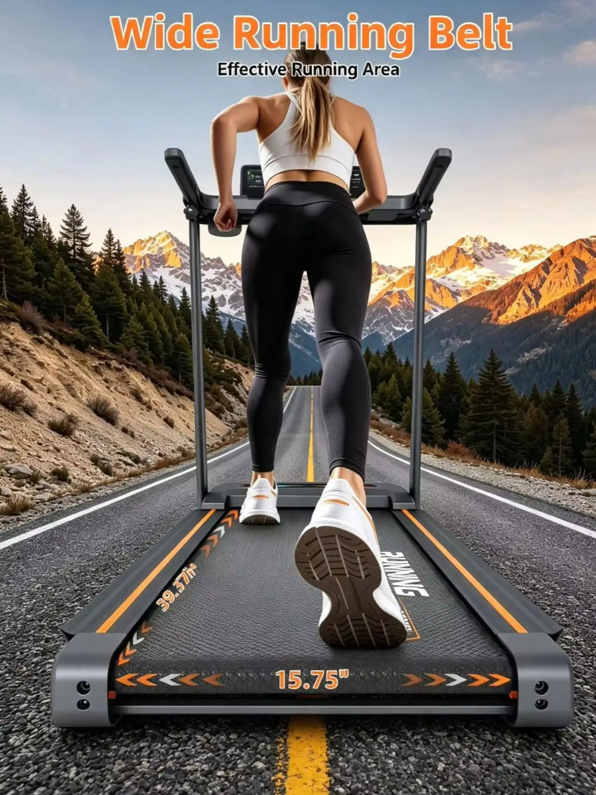 Folding Treadmill With Auto Incline Quiet Motor For Home Fitness