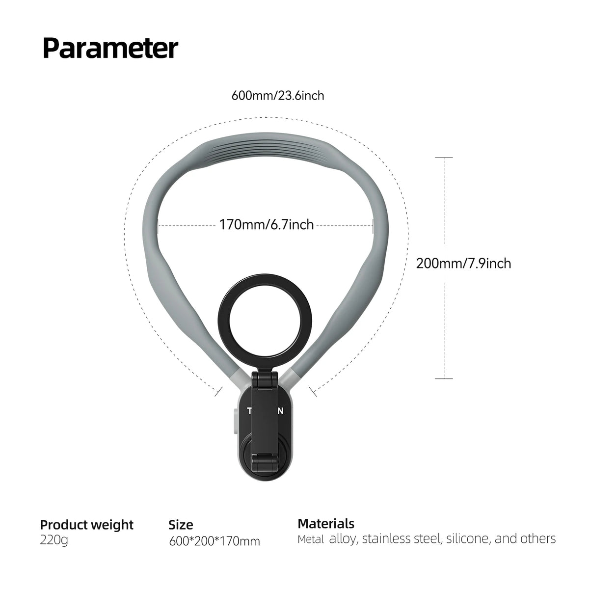 TELESIN Magnetic Neck Mount Phone Holder With Quick Release