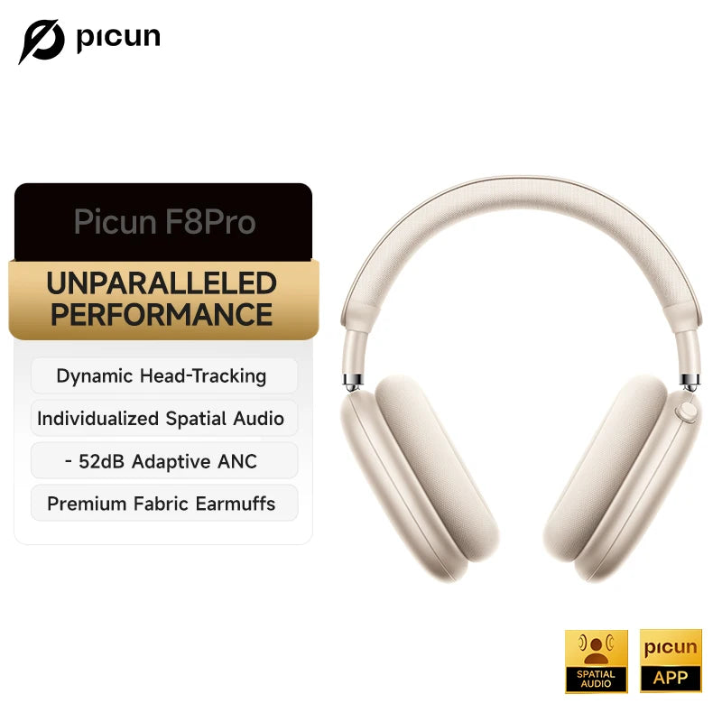 Picun F8 Pro ANC Headphones Featuring 3D Spatial Audio