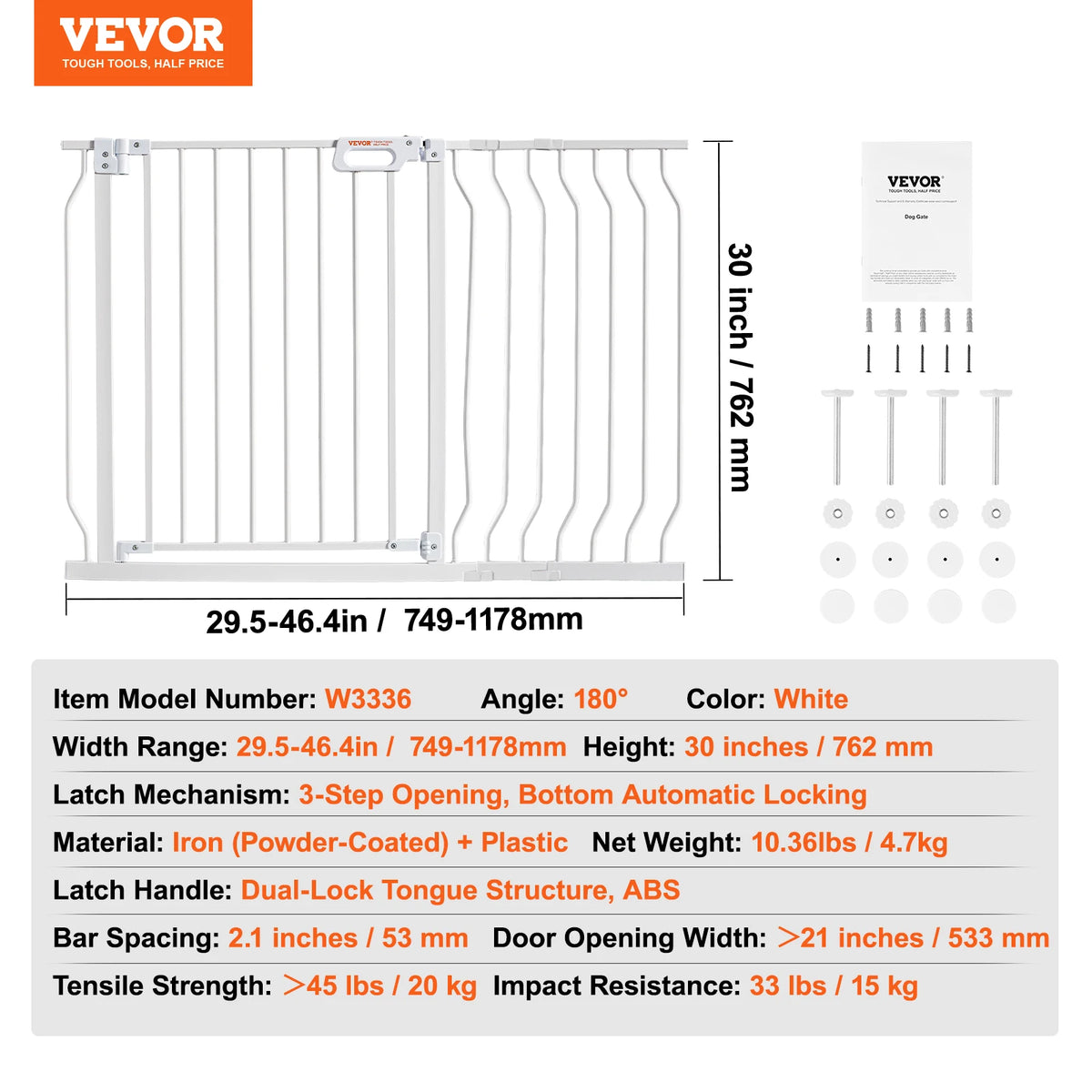 SucceBuy Pressure Mount Baby Pet Safety Gate For Doorways