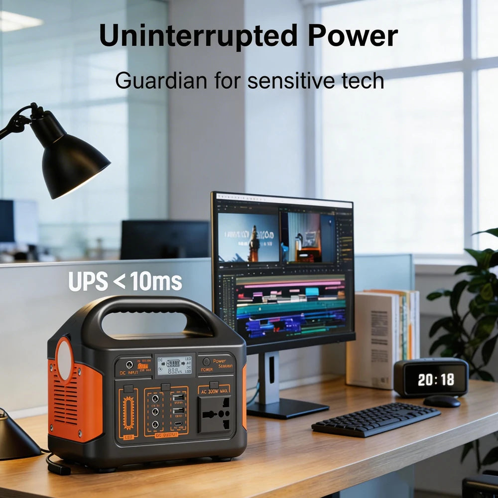 GaiaRay Portable Power Station With LiFePO4 Battery Emergency Backup