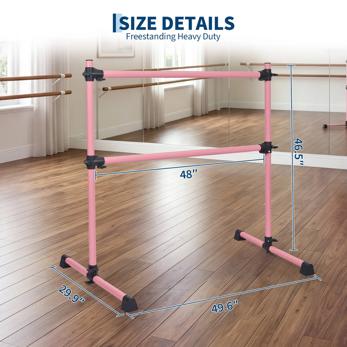 Freestanding Adjustable Ballet Barre for Dance Practice Pilates and Stretching