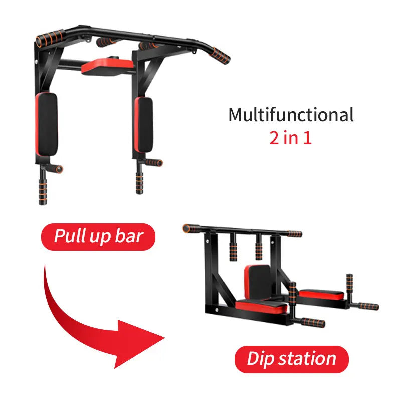 KBQ Wall Mounted Pull Up Bar for Home Gym Workouts