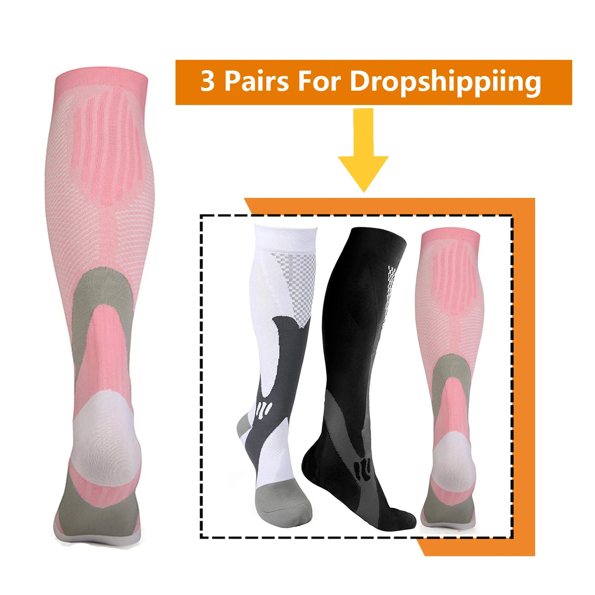 BROTHOCK Women's Athletic Compression Stockings for Nursing and Sports