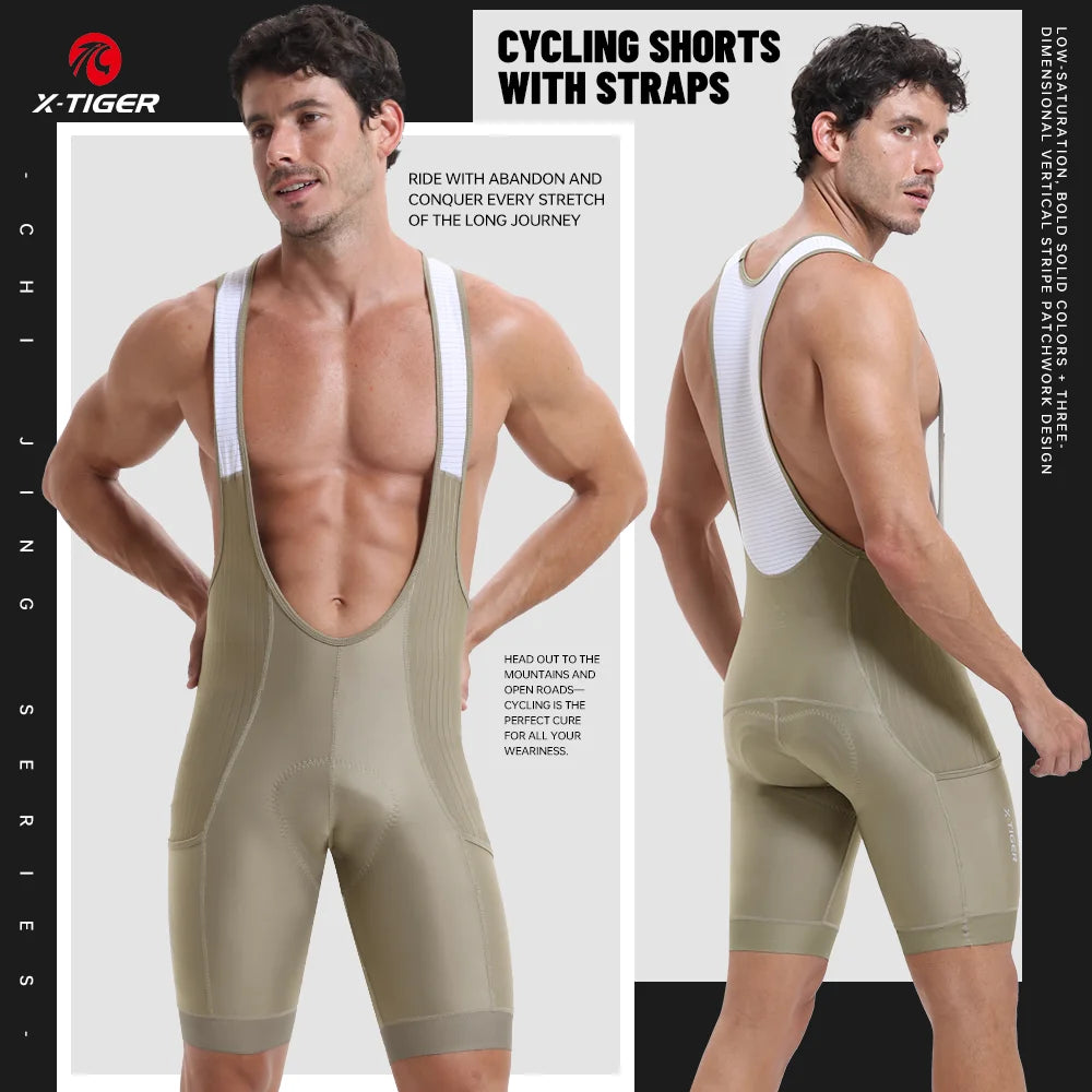 X-TIGER Men's Padded Cycling Bib Shorts for Long Distance Rides