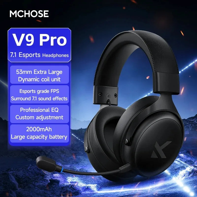 MCHOSE V9 Pro Wireless Gaming Headset With Noise Cancelling Mic
