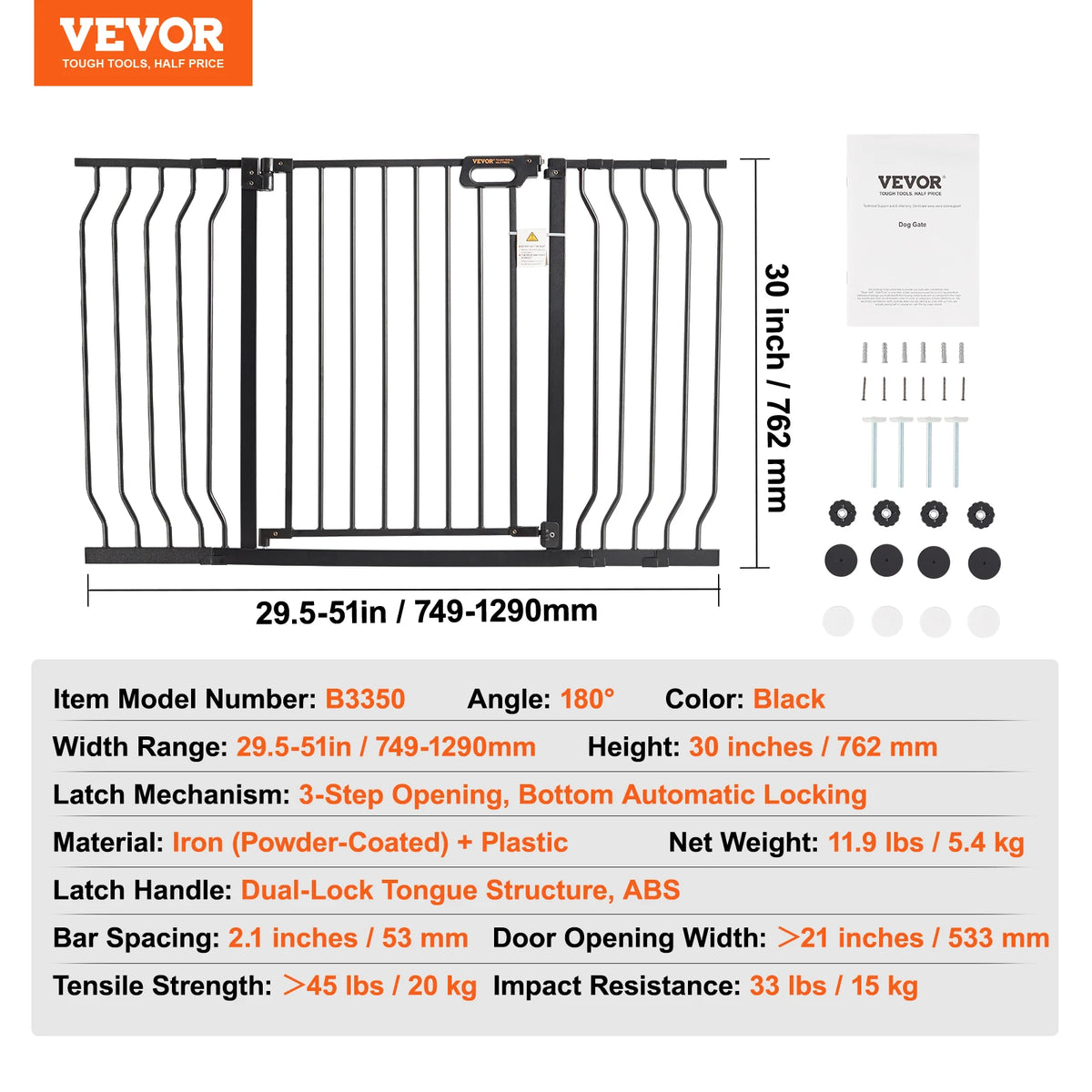 SucceBuy Pressure Mount Baby Pet Safety Gate For Doorways