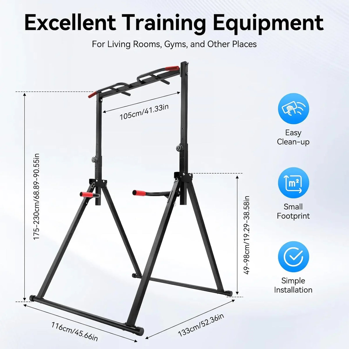 Height Adjustable Free Standing Power Tower With Dip Station