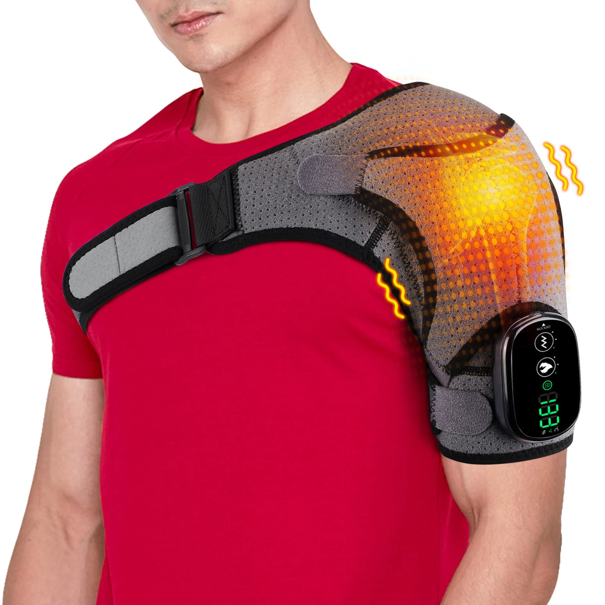 Hailicare Adjustable Heated Vibration Shoulder Brace Support