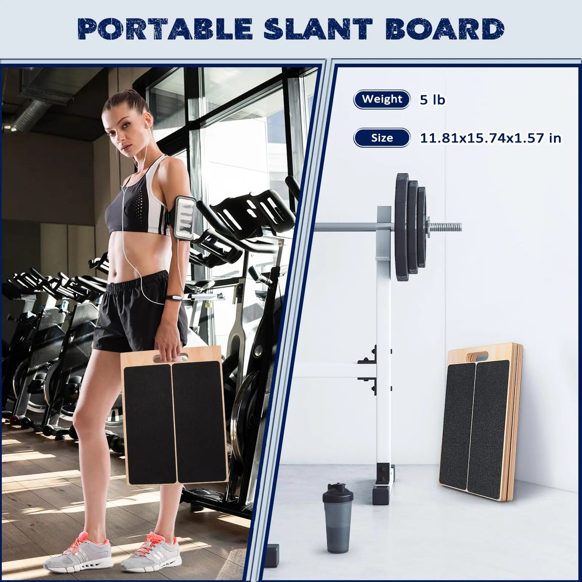 Adjustable Wooden Balance Board and Calf Stretcher for Training