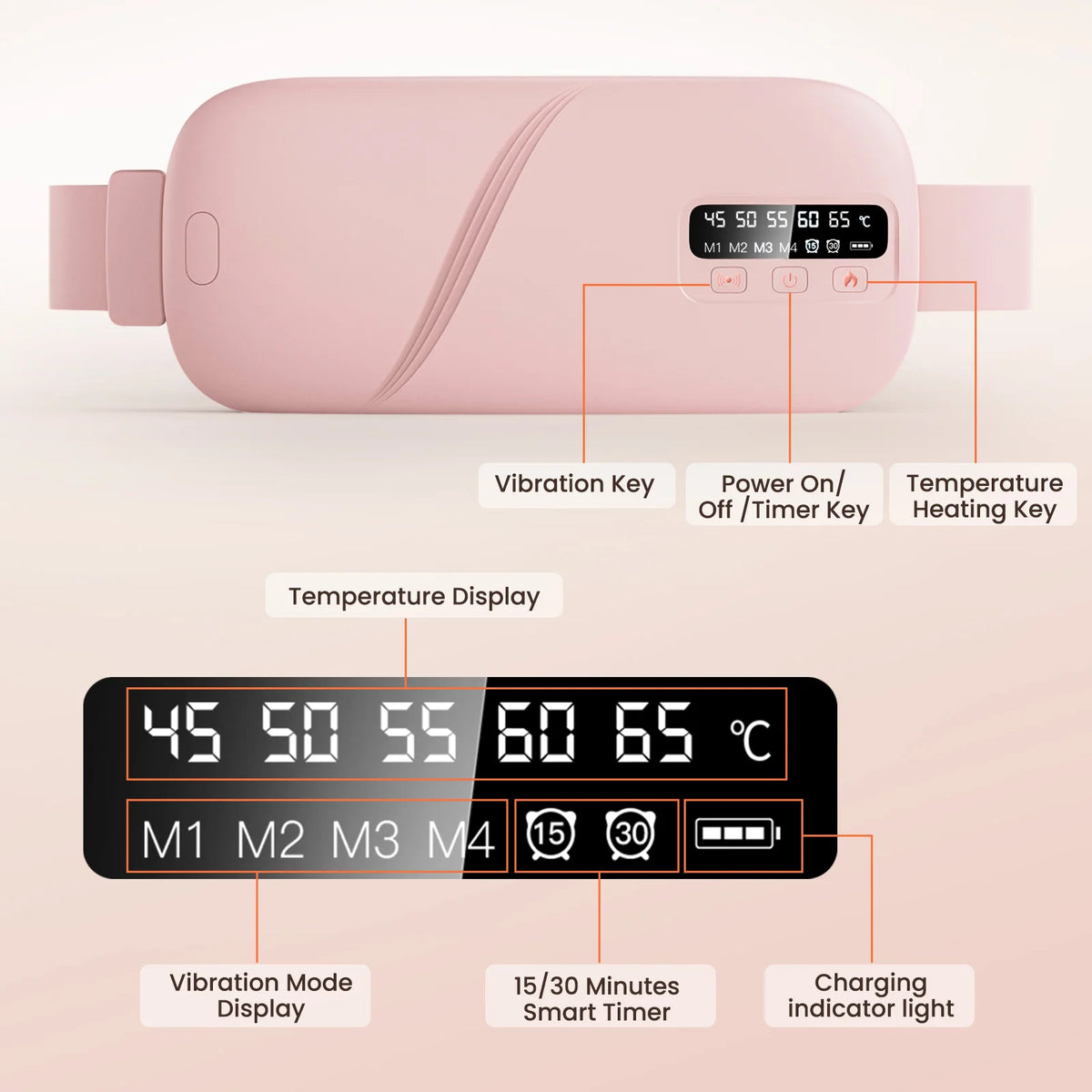 PASTSKY 5 Mode Electric Heating Vibration Waist Massage Belt