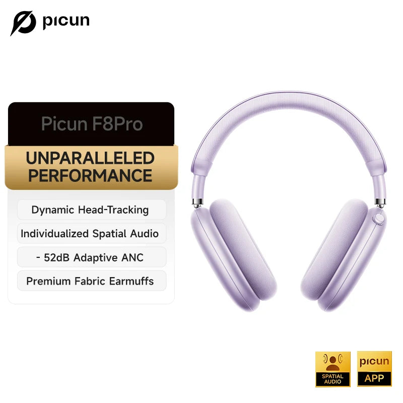 Picun F8 Pro ANC Headphones Featuring 3D Spatial Audio