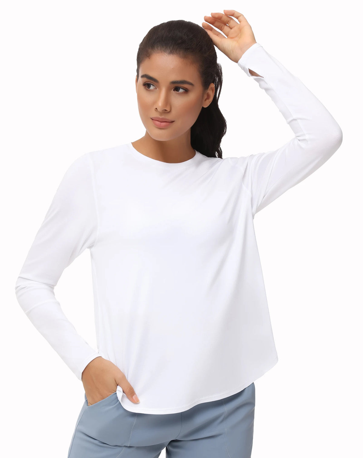 The Gym People Women Lightweight Yoga Shirt With Thumb Hole