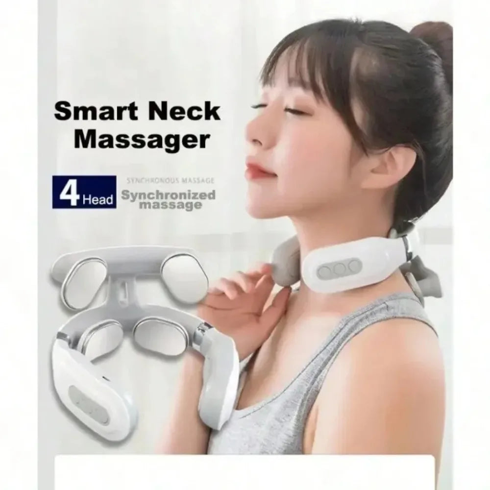 Lism Four Head Adjustable Heating USB Comfort Massager