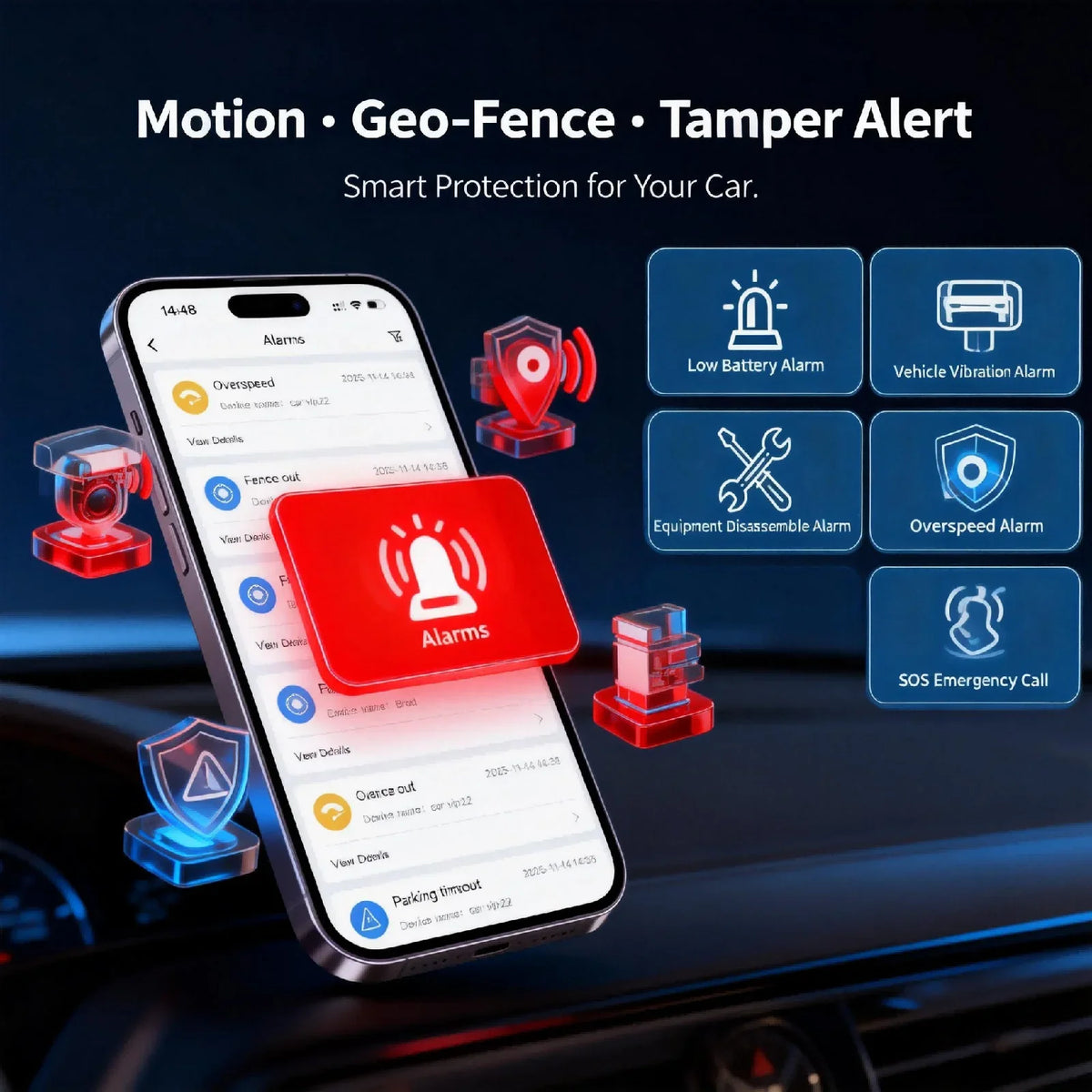 Wanwaytech Portable 4G GPS Tracker For Live Vehicle Location Monitoring