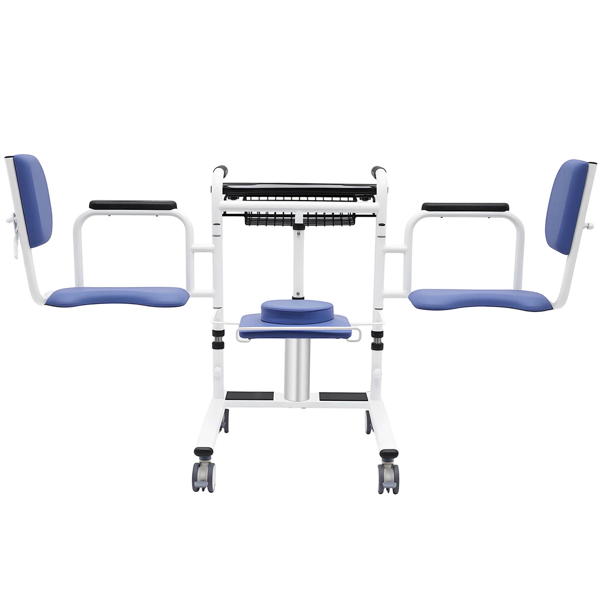 Hydraulic Patient Transfer Chair with Adjustable Height and Cushioned Seat