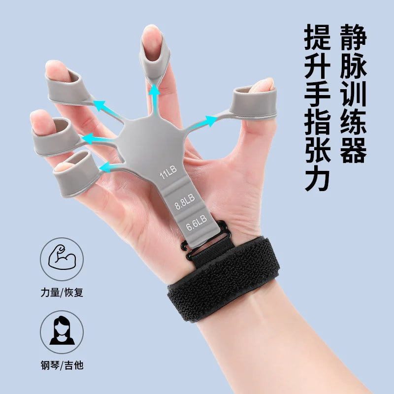 Adjustable Silicone Finger Hand Grip Trainer For Forearm Wrist Exercise