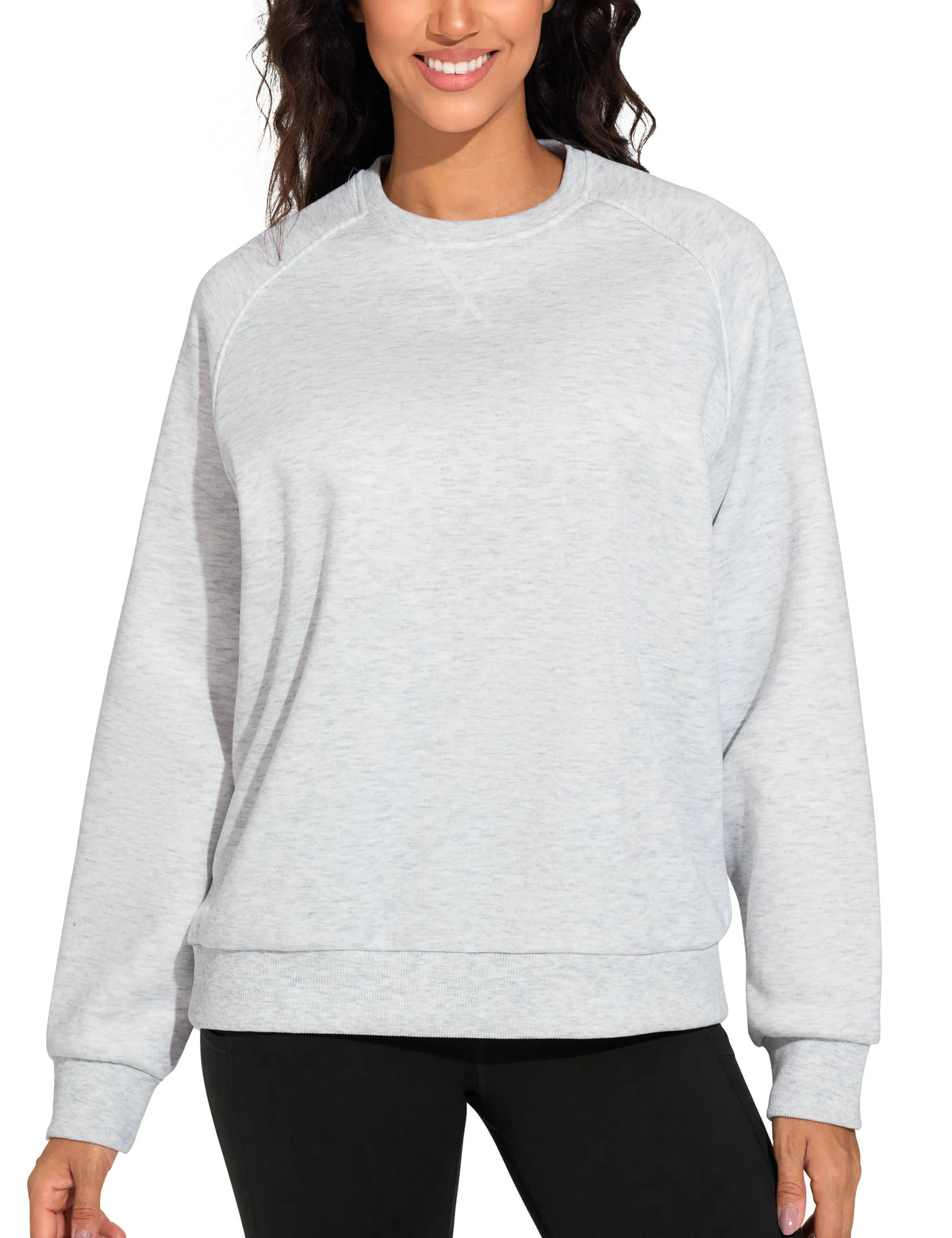 THE GYM PEOPLE Women's Long Sleeve Fleece Crewneck Sweatshirt