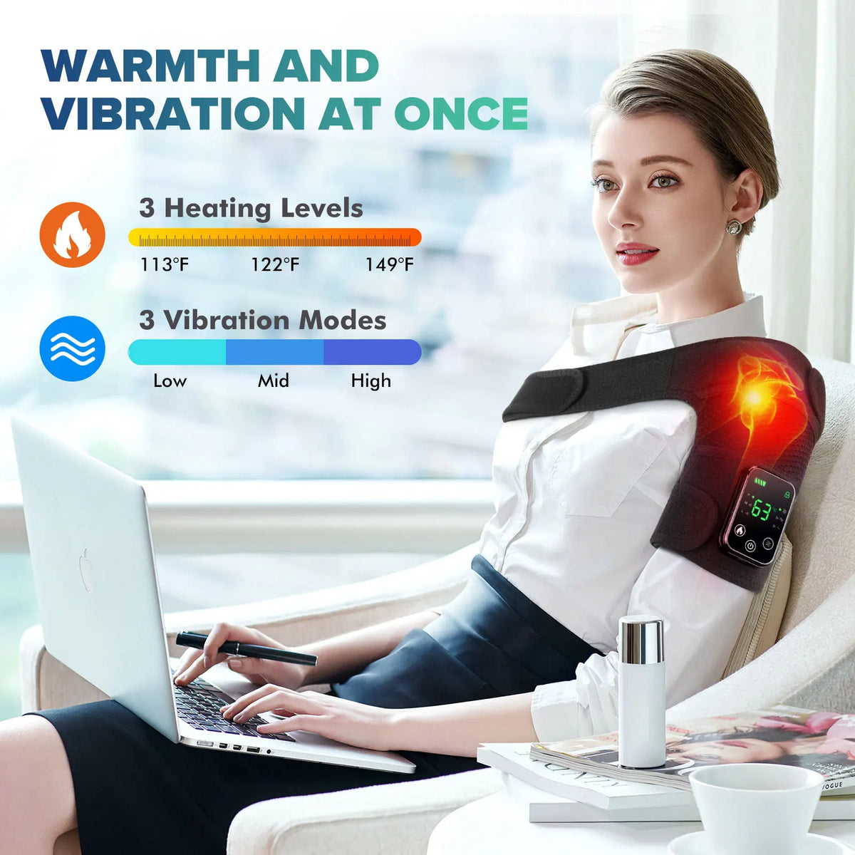 Hailicare Knee Heating Massager Electric Vibration Shoulder Elbow Joint Pads