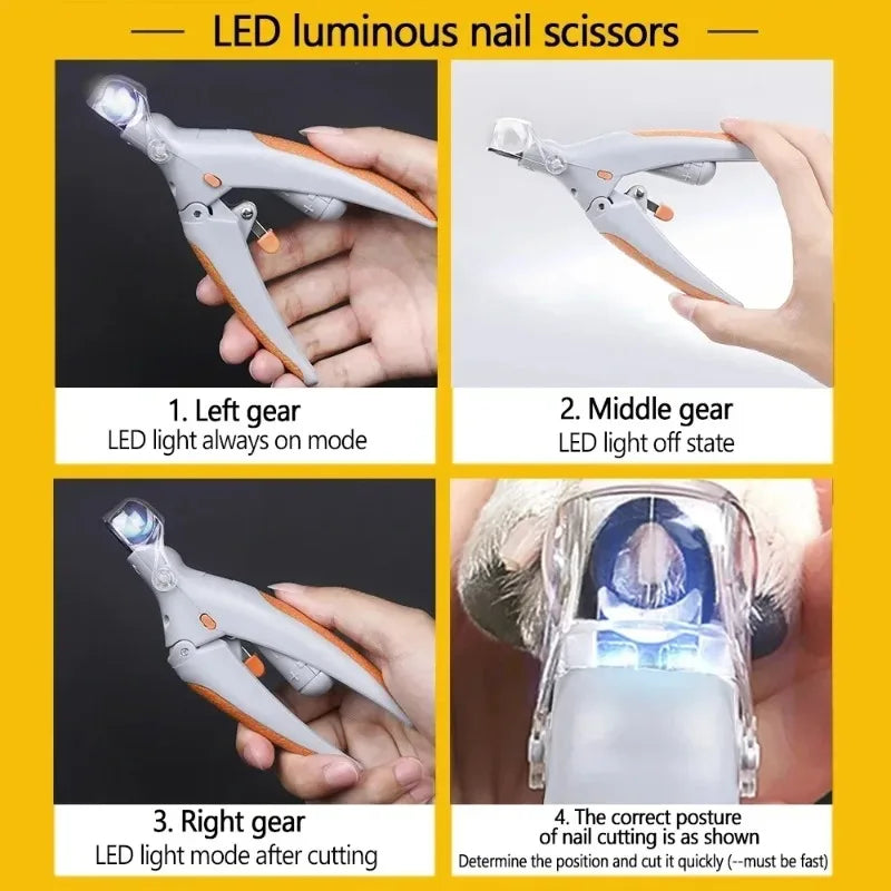 Pet Nail Clippers With LED Light for Cats and Dogs