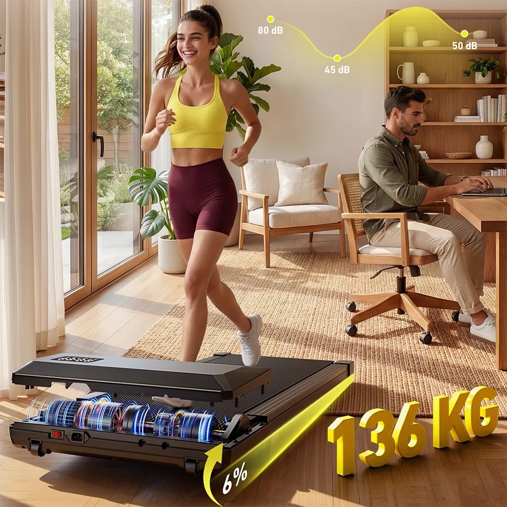 Superun Portable Under Desk Walking Pad for Home and Office