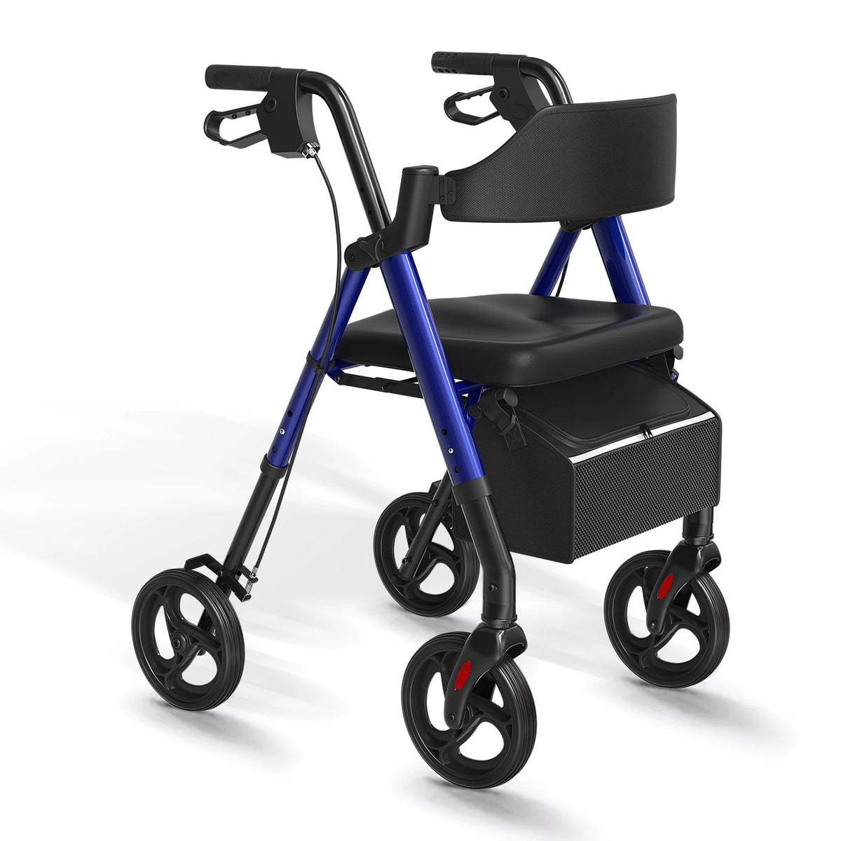 MAIDESITE Foldable Rollator Walker With Comfortable Seat And Large Wheels