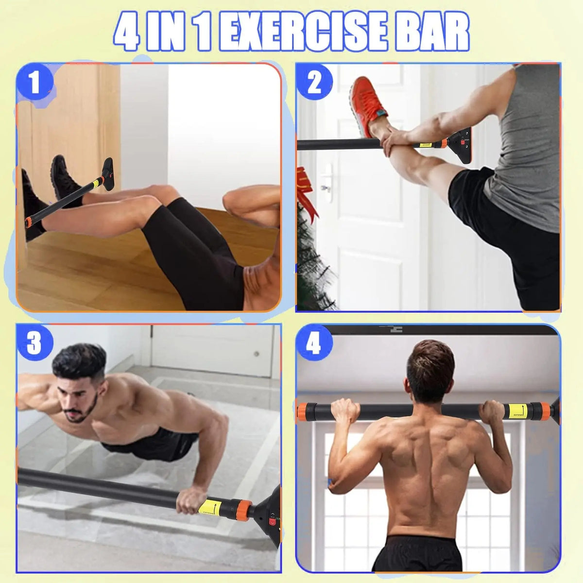 Adjustable Doorway Pull Up Bar With Integrated Level Meter