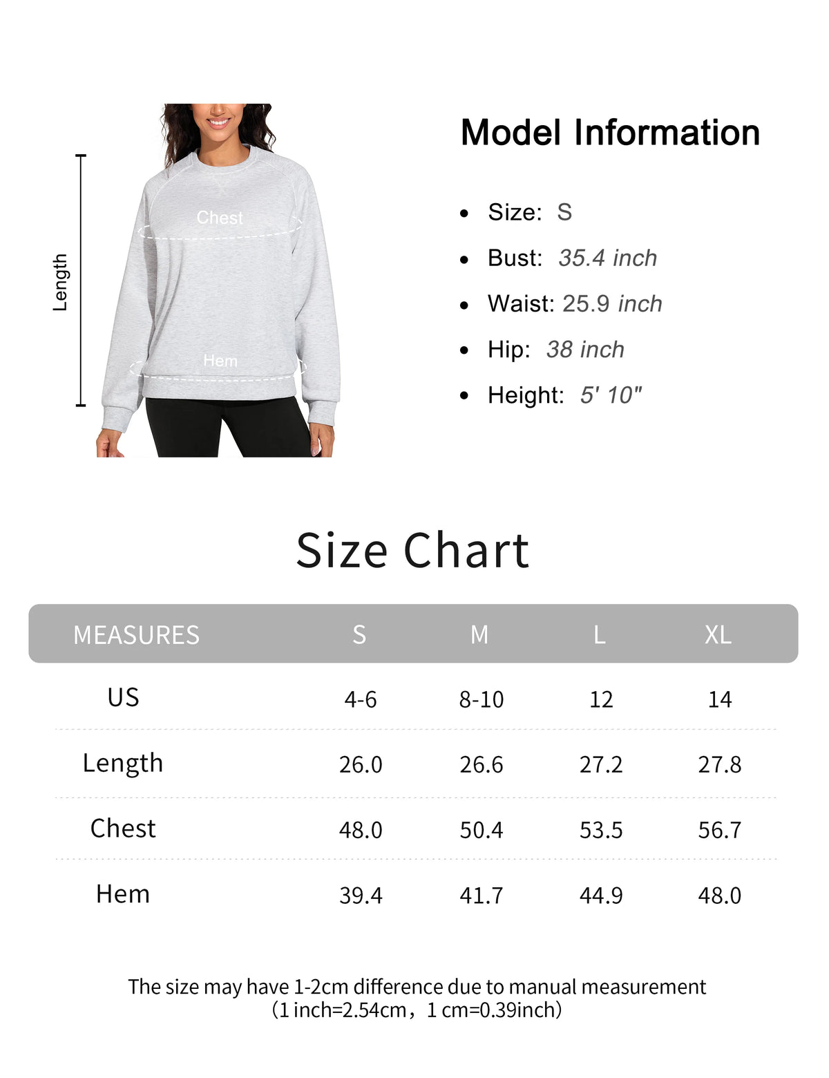 THE GYM PEOPLE Women's Long Sleeve Fleece Crewneck Sweatshirt