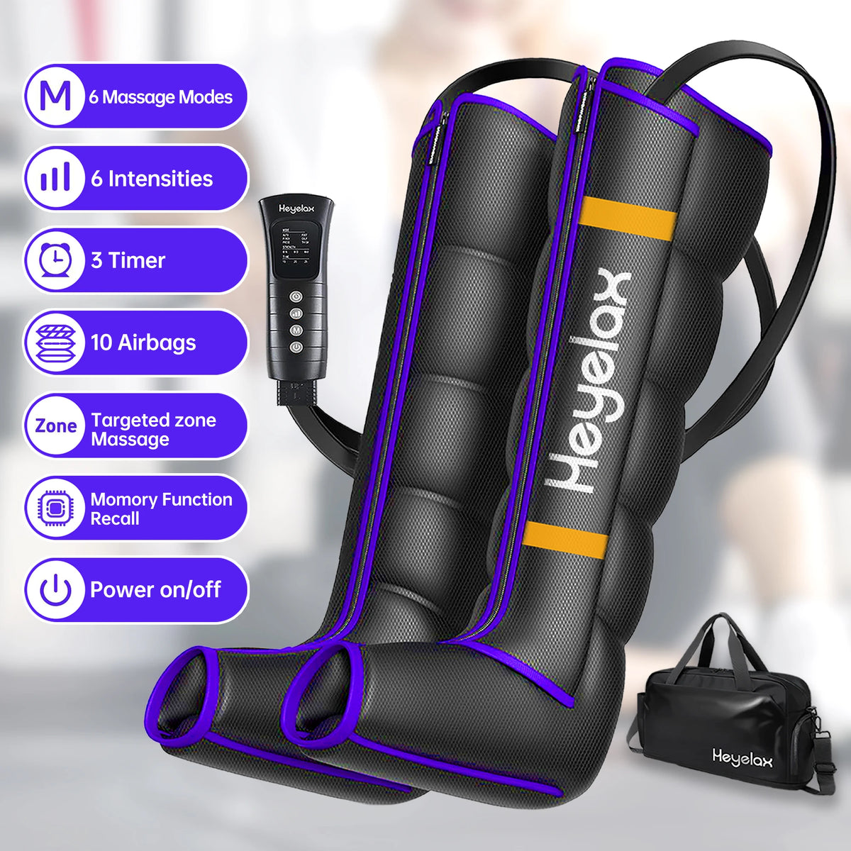 Heyelax Leg Compression Massager for Circulation and Muscle Recovery