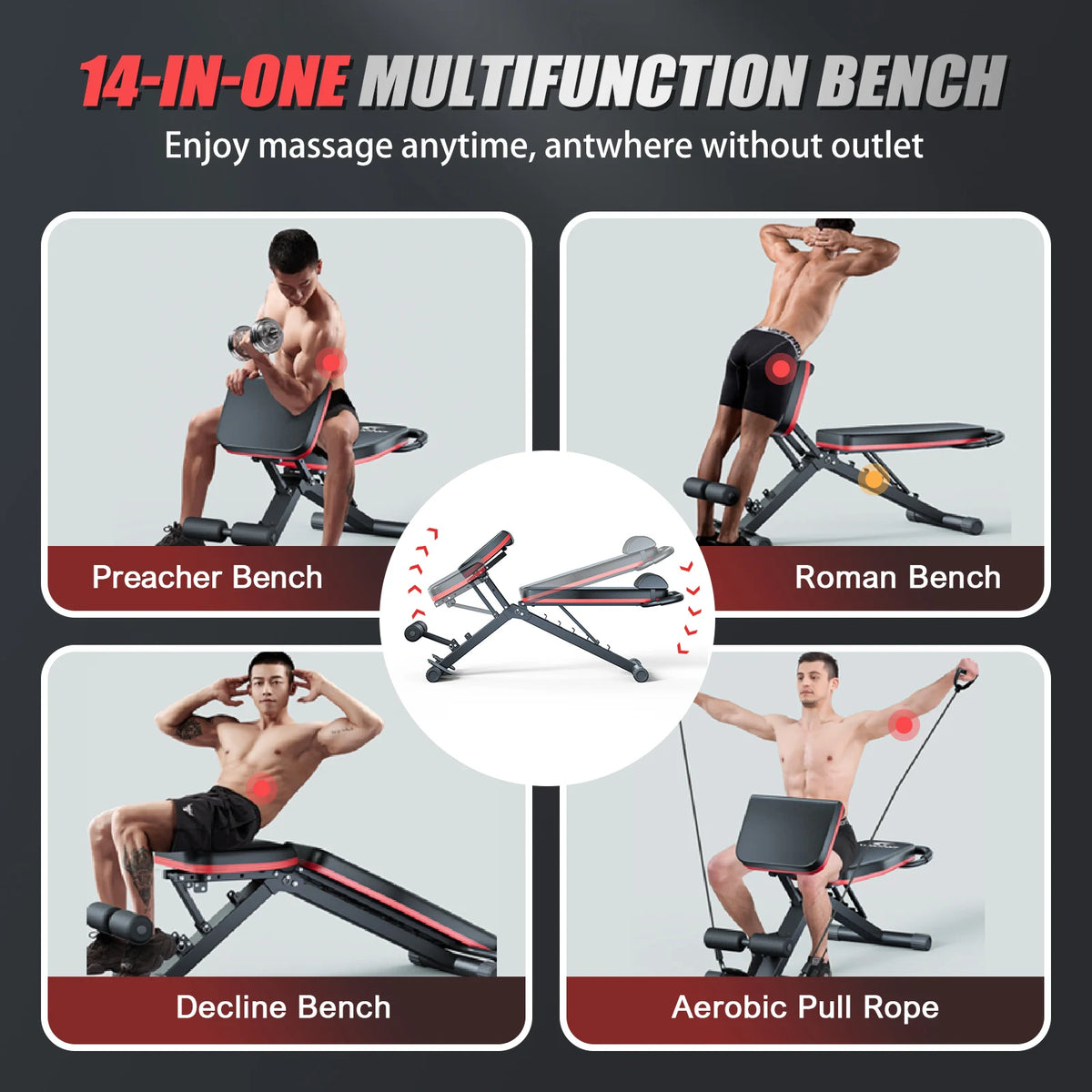 Foldable Multi Functional Dumbbell Bench For Full Body Workouts