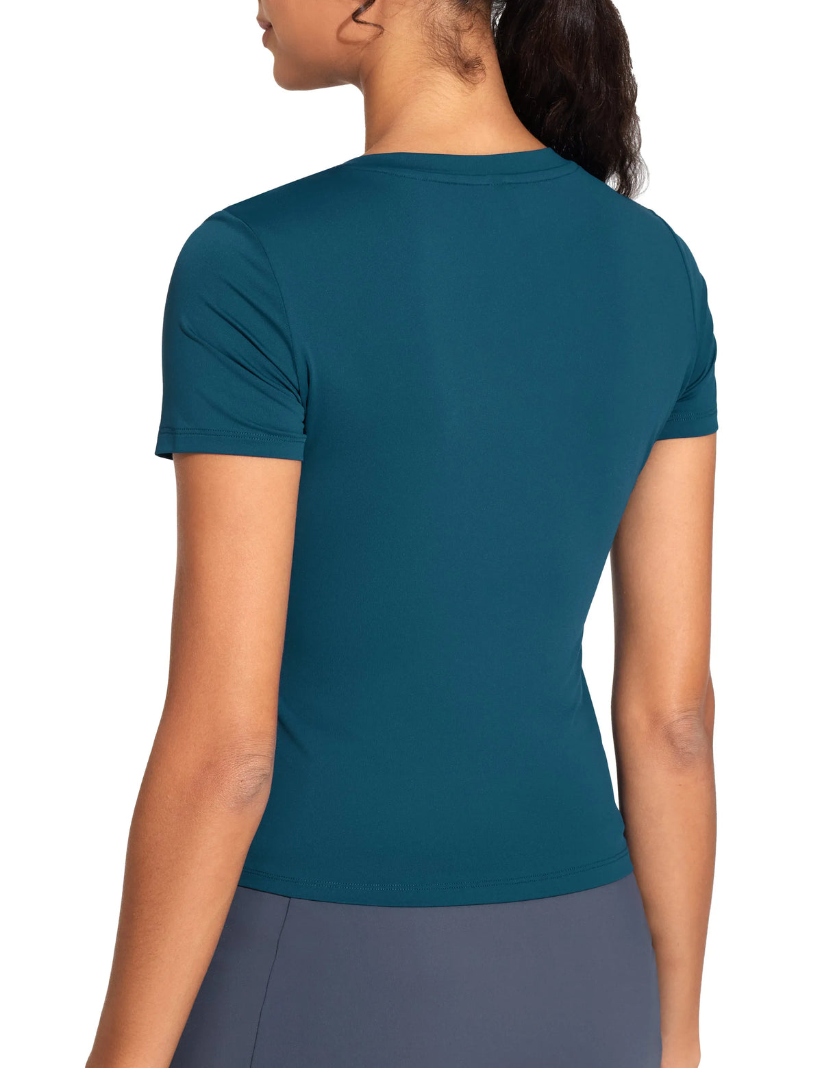 THE GYM PEOPLE Women's V-Neck Crop Workout Yoga T-Shirt