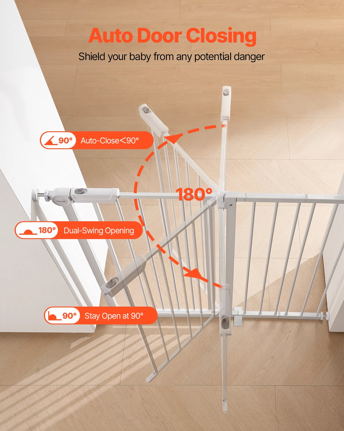 SucceBuy Pressure Mount Baby Pet Safety Gate For Doorways