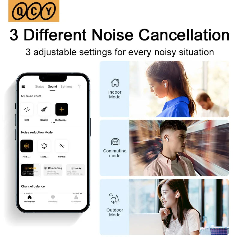 QCY HT05 ANC Wireless Earbuds With Active Noise Cancellation