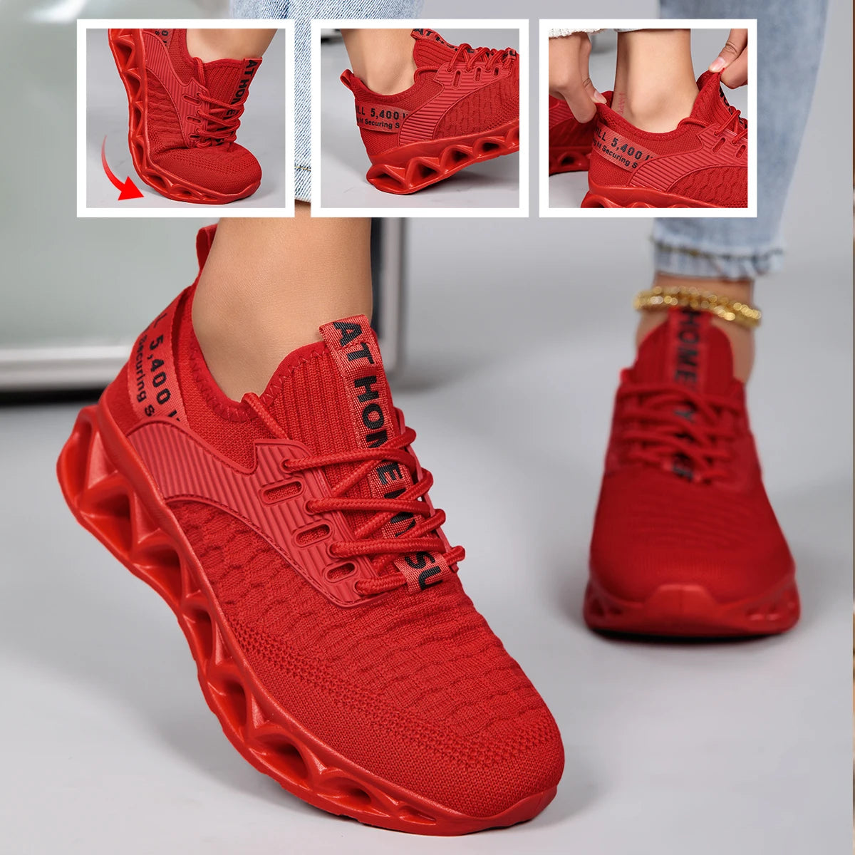Breathable Women Running Sneakers Featuring Lightweight Blade Sole Design